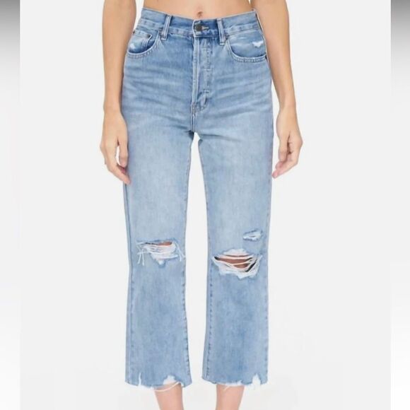 Pistola Cassie Straight Crop Jean In Light Wash Blue US 31 NEW MSRP $190
